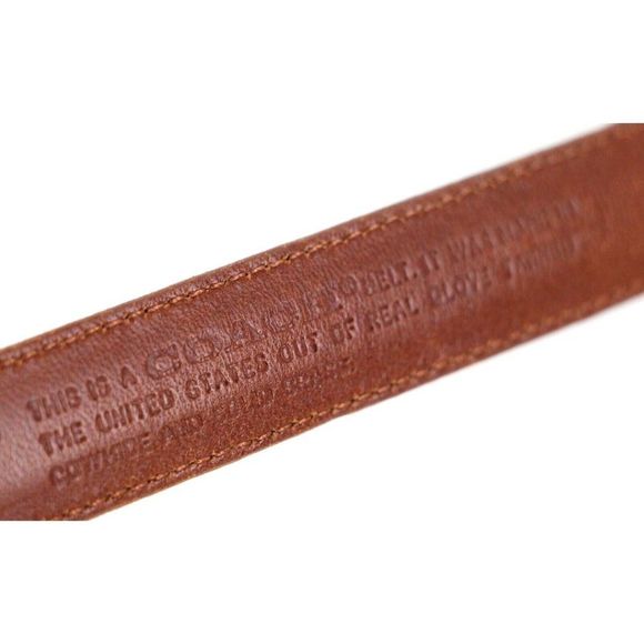 Coach BRITISH TAN BROWN GENUINE LEATHER 3/4"Wd CASUAL DRESS BELT Sz L (I38) - Picture 7 of 14